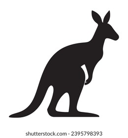 A black Silhouette kangaroo animal