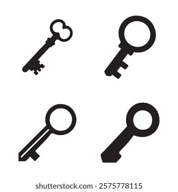  black silhouette of a key symbol
