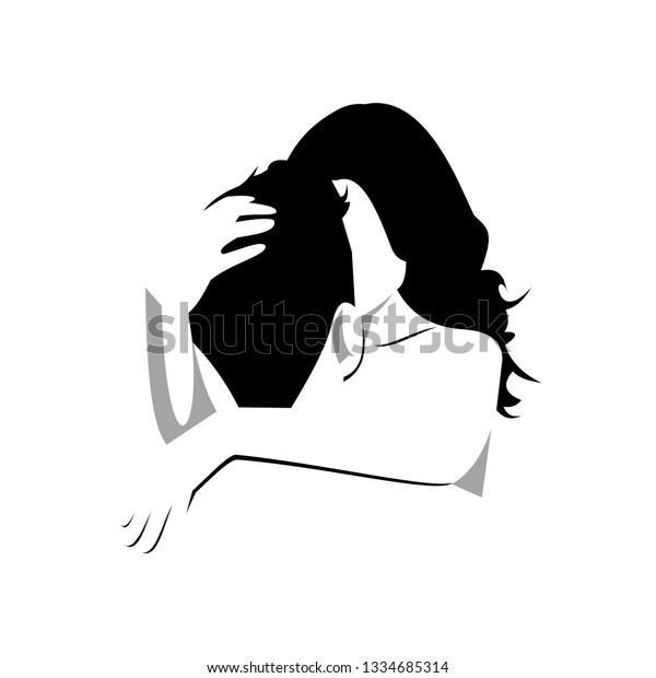 Black Silhouette Kissing Pair Icon Vector Stock Vector Royalty Free 1334685314