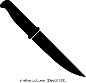 black silhouette of a kitchen knife without background