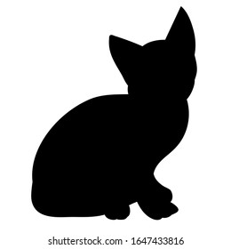  silueta negra de gatito