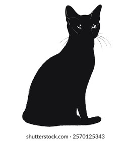 Black silhouette of a Korat