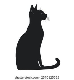 Black silhouette of a Korat