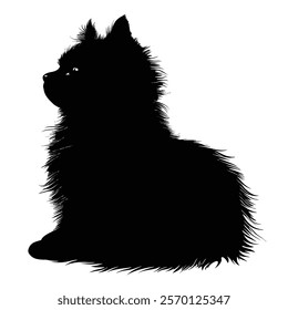 Black silhouette of a Korean Bobtail