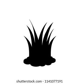 Black silhouette of lawn grass icon, vector illustration, sign, symbol, logo, label, clip art isolated on white background.
