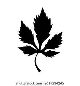Black Silhouette Leaf Design Element