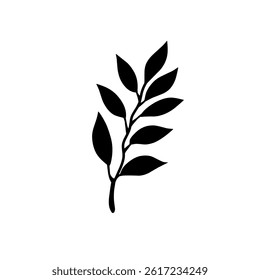 Black Silhouette Leaf Design Element