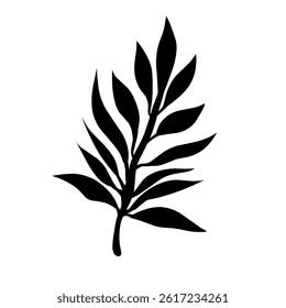 Black Silhouette Leaf Design Element
