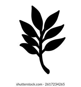 Black Silhouette Leaf Design Element