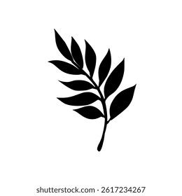 Black Silhouette Leaf Design Element