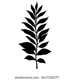 Black Silhouette Leaf Design Element