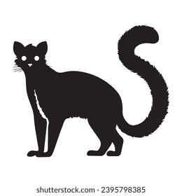 A black Silhouette lemur animal vactor