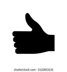 black silhouette like for concept design. Good feedback concept. Thumb up like icon. Vector illustration. stock image. 