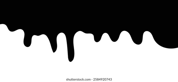 Black and silhouette liquid drop icon, flowing, oil dripping stain and Water drop icon, rain drop, ink drop icon. vector illustration.
