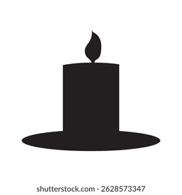 Black Silhouette Lit Candle Illustration