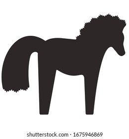 Black silhouette of little pony, vector illustration
