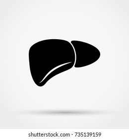 Black silhouette of  liver vector icon.