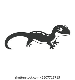 Black silhouette of a lizard isolated on a white background. Vector illustration  art design logo icon. Lizard Silhouette ,Vector illustration black color.