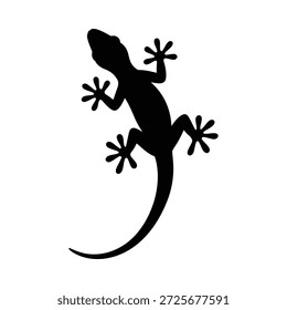 Silhueta preta de um lagarto em um fundo branco