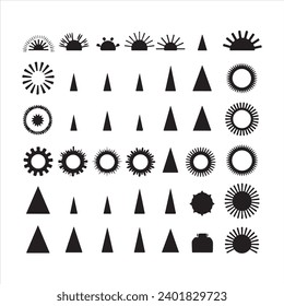 A black silhouette Loading symbol set