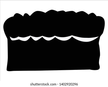 black silhouette of loaf of bread