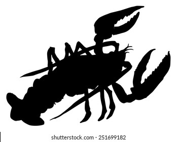 black silhouette of lobster