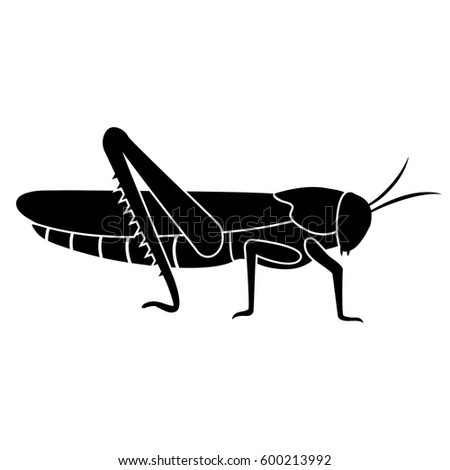 Download Black Silhouette Locust Grasshopper Depicted On Stock ...