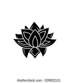 Black silhouette of lotus flowers icon on a white background