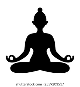 Black silhouette of lotus position