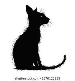 Black silhouette of a Lykoi