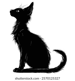 Black silhouette of a Lykoi