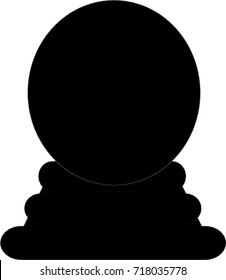 Black silhouette of magic ball isolated on white background . Icon, clip art, vector illustration. 