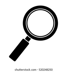 black silhouette of magnifying glass