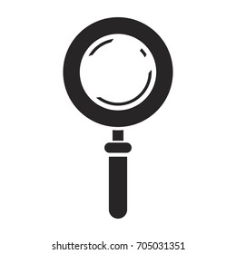 black silhouette of magnifying glass icon vector illustration