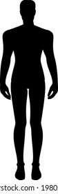 Black Silhouette Male Body On White Stock Vector (Royalty Free ...