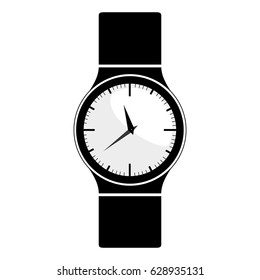 black silhouette with male wristwatch vector illustration