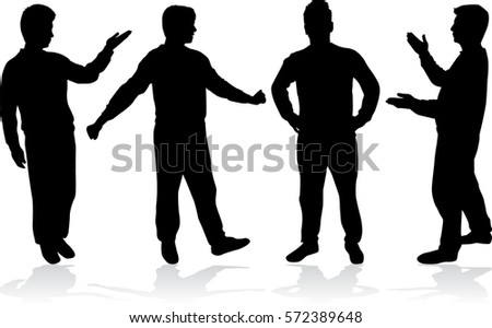 Black Silhouette Man Stock Vector (Royalty Free) 572389648 - Shutterstock
