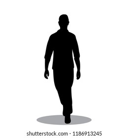 black silhouette man comes with shadow