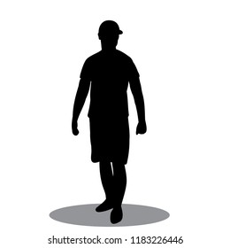 black silhouette man, guy walking, alone