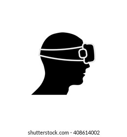 Black silhouette of man head with some gears
