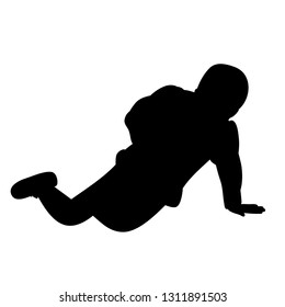 black silhouette of a man ill