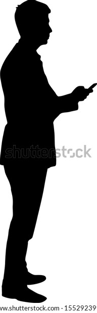 Black Silhouette Man On White Background Stock Vector (Royalty Free ...