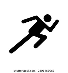 Black silhouette of a man running vector design on a white background