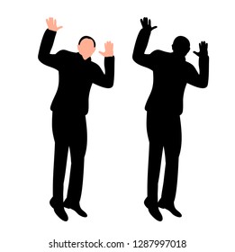 black silhouette man scared