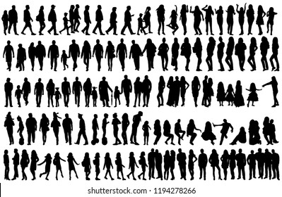 Black Silhouette Man Set Stock Vector (Royalty Free) 1194278266