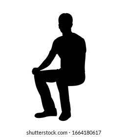 black silhouette man, sitting, guy