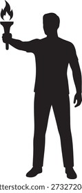 Black silhouette man and