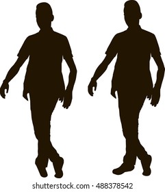 Black silhouette of man, vector illustration