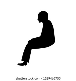 Black Silhouette Man Who Sits Hunched Stock Vector (Royalty Free ...