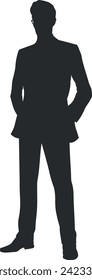black silhouette of a man without background